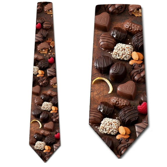 Chocolate Ties Mens Valentines Day Chocolate Candy Necktie by Three Rooker