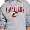 thumbnail image 3 of Women's Starter Gray Cleveland Cavaliers Arch Stripe Fleece Crewneck Sweatshirt, 3 of 3