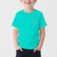 thumbnail image 5 of Babcutegg Solid Color Casual Short Sleeve Top With Subtle Rhinestone Accents And Minimalist Print For Kids Light Blue Size 10, 5 of 7