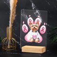 thumbnail image 4 of Faith Love Hope Yorkshire Terrier Breast Cancer Awareness Survivor Acrylic Plaque Sign Ashwood Base Yorkie Dog Lover Gifts Home Desk Decor - 02017, 4 of 5