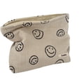 thumbnail image 1 of Bolsas de cosméticos para mujer - Bolsa de cosméticos de pana Estética Bolsos de mujer Monederos Puntos de sonrisa Organizador de maquillaje Bolsa de maquillaje Bolsas de estuche para niñas (Beige), 1 of 5