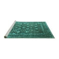 thumbnail image 2 of Ahgly Company Machine Washable Indoor Square Oriental Turquoise Blue Industrial Area Rugs, 4' Square, 2 of 4