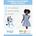 thumbnail image 4 of Bluey Floral Infant Baby Girls Chambray Skater Dress Infant to Big Kid, 4 of 5