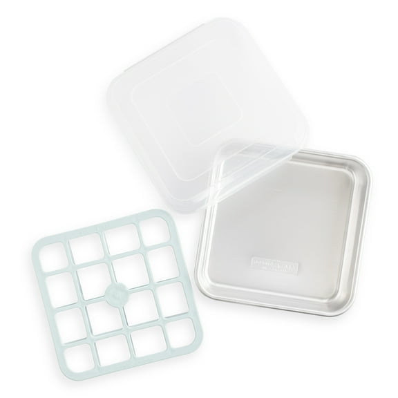 Nordic Ware Brownie Buddy Kit; 9" Aluminum Square Cake Pan, Slicer, and Lid