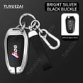 thumbnail image 4 of Zinc Alloy Leather Car Key Case Cover For Peugeot 508 A 3 buttons key case 3008 4008 5008 RCZ 2008, 4 of 9