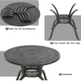 thumbnail image 4 of YRLLENSDAN Patio Table Outdoor Table Outdoor Dining Table Patio Dining Table Wrought Iron Weather Resistant Patio Furniture for Patio Outdoor Pool Balcony (Round), 4 of 7