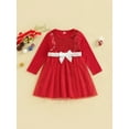thumbnail image 2 of Bagilaanoe Toddler Baby Girl Christmas Dress Shiny Sequin Long Sleeve A-line Princess Dresses 12M 18M 24M 3T 4T 5T 6T Kid Fall Patchwork Tulle Skirt, 2 of 9