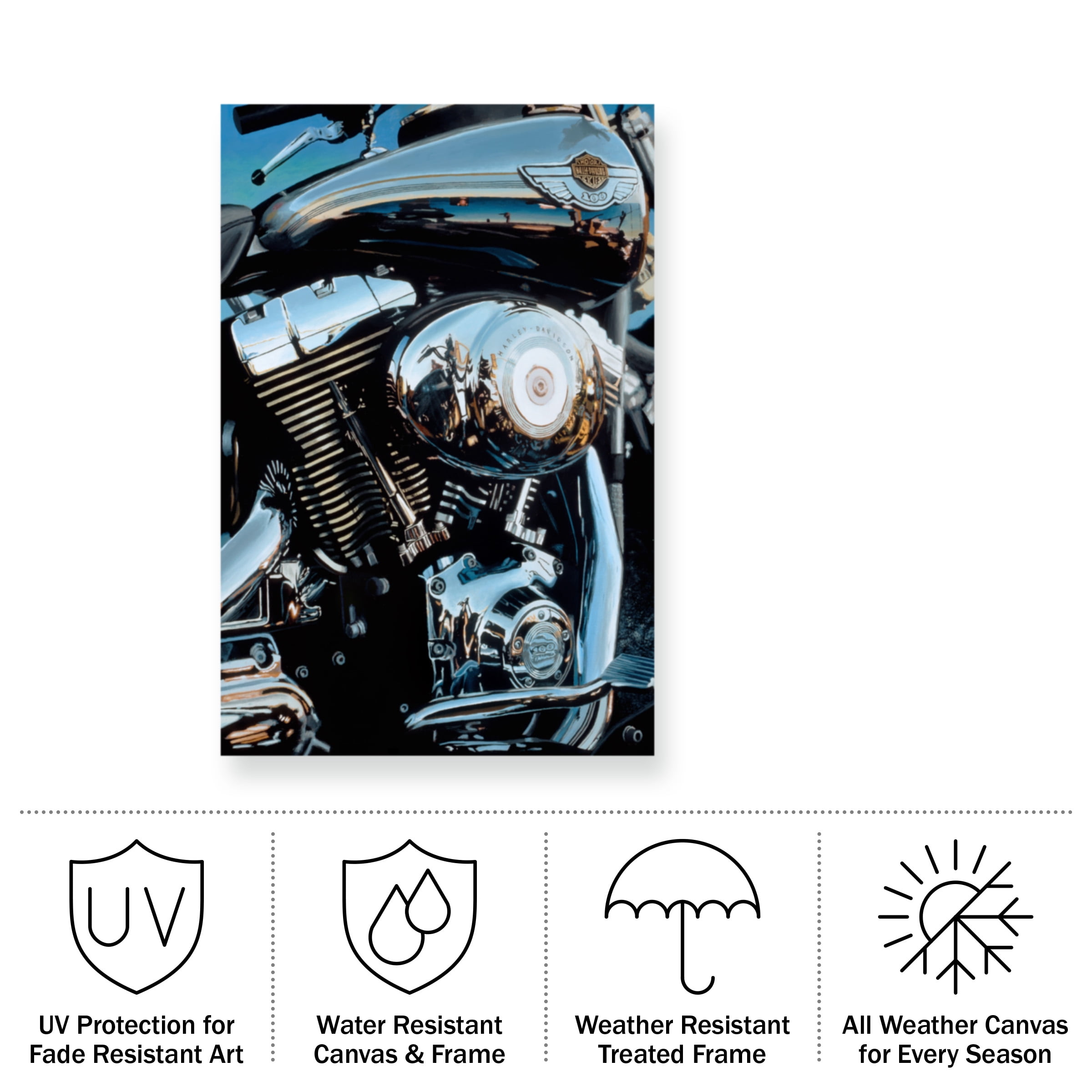 Roderick Stevens 'Sunset & Motorcycle' Outdoor Canvas