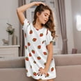 thumbnail image 3 of Lsque Hand Drawn Strawberry Pattern Nightgowns for Women Sleep Shirts Short Sleeve Nightshirt Pullover Nightdress Soft Sleepwear Relaxed Fit Nightdress, 3 of 6