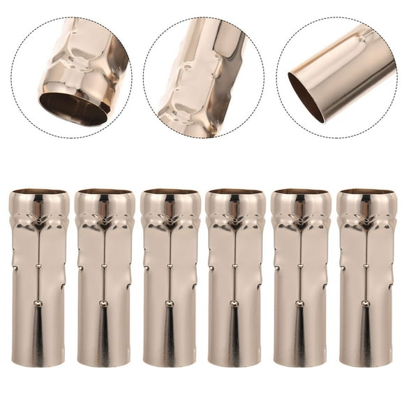 Toyvian 6Pcs Decorative Golden Candle Base Sleeves for Retro Candle Chandelier