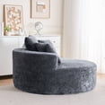 thumbnail image 3 of Noble House Chenille Sponge Single Sofa,Fluffy Modern Sleeper Chair,Grey, 3 of 6