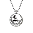 thumbnail image 1 of Illustration de l'Arbre de Noix de Coco de Plage Colliers Pendentif Rétro Lune Étoiles Bijoux, 1 of 3