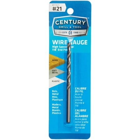 

Century Drill & Tool Number 21 HSS Brite Drill Bit
