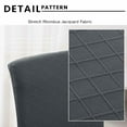 thumbnail image 5 of Enova Home 4 Pcs Rhombus Jacquard Stretchy Universal Dining Chair Slipcovers (Grey), 5 of 6