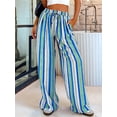 thumbnail image 4 of Womens Pants Elastic Waist Light-Weight Palazzo Pants for Women Casual Lounge Wide Leg Pants Woman Colorful - Blue S, 4 of 9