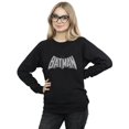 thumbnail image 2 of DC Comics Womens Batman Retro Crackle Logo Sweatshirt, 2 of 5
