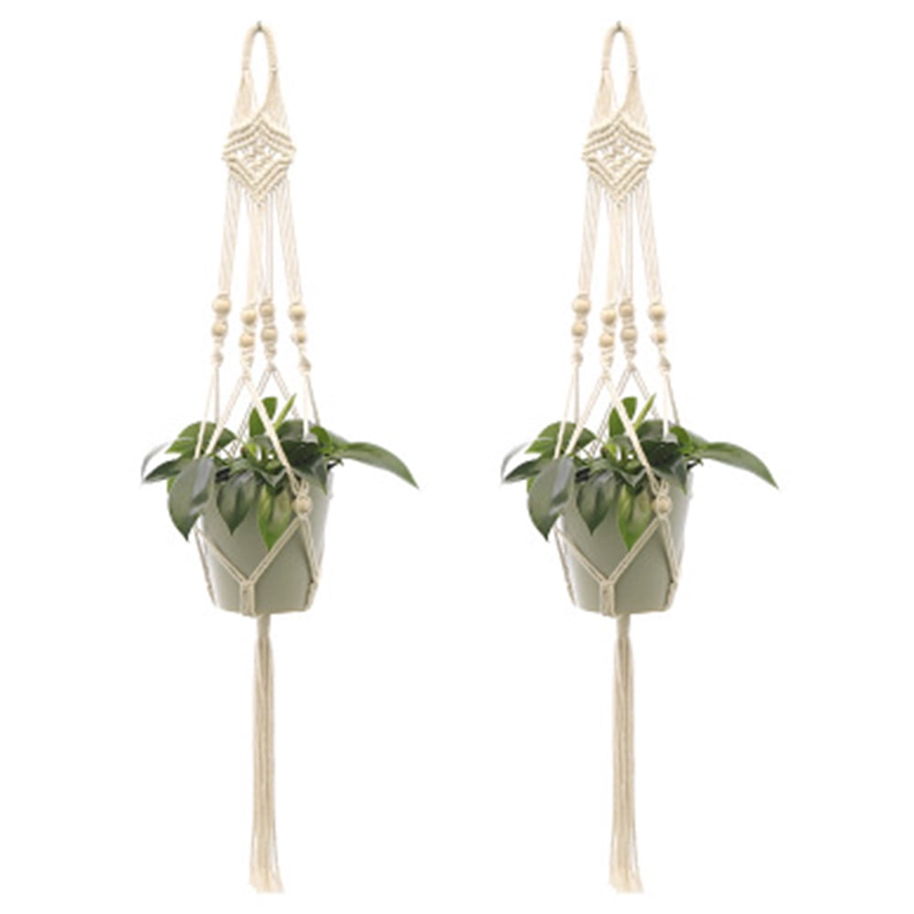 Macrame Plant Hangers, 2 Pack Plant Hanger Indoor Outdoor Hanging
