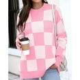 thumbnail image 1 of Women's loose plaid sweater pullover, 1 of 2