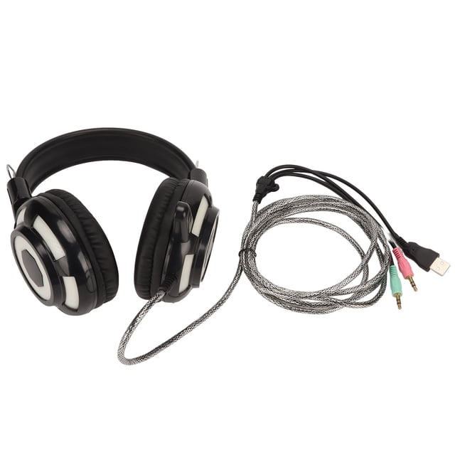Auriculares para juegos con doble interfaz USB de 3,5 mm y volumen ajustable Auriculares estéreo para juegos de PC para PS4 PC Latop