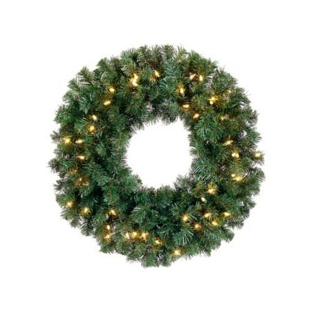 Alaskan Pine Wreath Clear Lights - 12
