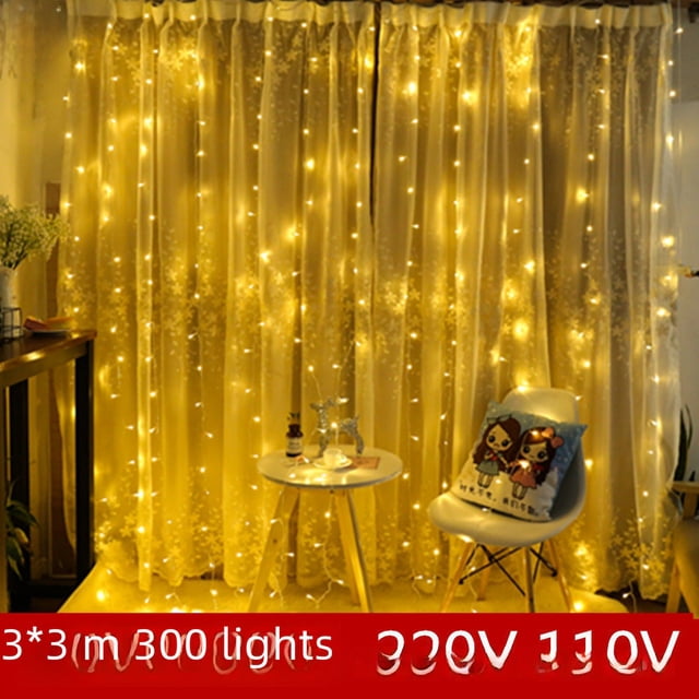 Luces de cortina LED, luces de cadena, luces intermitentes, luces navideñas, decoración, 220 V, 110 V