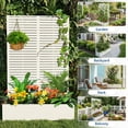 thumbnail image 7 of Raised Garden Bed with Trellis,Planter Box Outdoor Privacy Screen for Climbing Plant,Garden Planter with Drainage Holes,Privacy Planter Boxes for Planting Flower Patio Tomato Vegetable Herb, 7 of 7