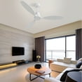 thumbnail image 2 of Sofucor 52 Inch Ceiling Fan no Light, Outdoor Indoor Modern White Ceiling Fan, 3 Wood Blades, 2 of 8