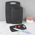 thumbnail image 4 of SomWiBe Wheat Straw Cutting Board Set, Black Double-Sided Kitchen Prep Boards with Groove and Handle, 3 Pack, 4 of 4