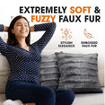 thumbnail image 5 of Faux Fur Throw Pillows - rative Pillows for Couch, Bed Throw Pillows, Grey Accent Pillows for Bedroom or Living Room Aesthetic, Set of 2 Furry Throw Pillows, 18”x18”, 5 of 6