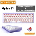 thumbnail image 2 of Kits Clavier Mécanique Tester68 2.4G/Bluetooth 5.0 Violet mx switch Clavier option 13, 2 of 9