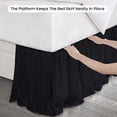thumbnail image 4 of CCNY Bed Skirt Dust Ruffled Style Bedskirt Olympic Queen Adjustable Elastic 21" Inch Drop Length Microfiber Made Black Bedskirts, 4 of 6