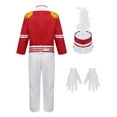 thumbnail image 2 of DPOIS Kids Girls Boys Drum and Trumpet Team Costume Marching Band Uniform Red-A 3-4, 2 of 7