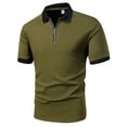 thumbnail image 2 of WREESH Men's Solid Henley Shirts Casual Short Sleeve Shirt with Turndown Collar a Classic Solid Color Top for Everyday Wear Olive Green, 2 of 5