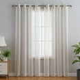 thumbnail image 7 of HA-EMORE Stripe Sheer Curtains 52 Inches Wide for Living Room Bedroom, Bathroom Curtain Window Grommet Voile Drapes, Farmhouse Curtains Faux Linen Window Treatments Semi Curtain, 2 Panels, 7 of 7