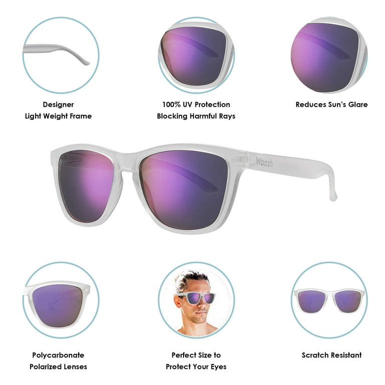 Woosh Polarized Sunglasses for Men and Women - Lightweight unisex Sun Glasses with UV Protection for Driving Fishing, Running, Sports, Beach and