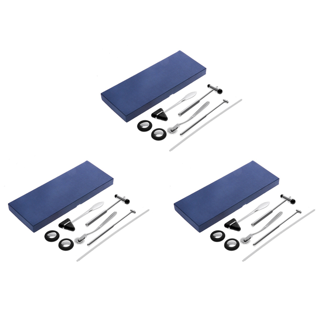 3X Neurological Percussion Set-Reflex Hammer Set, Includes Pinwheel, Babinski Hammer, Buck Hammer,Diagnostic Kit