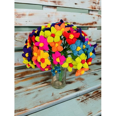 Mexican Paper Flowers Teresita Bouquet Bunch 60 Flowers Fiesta Decoration