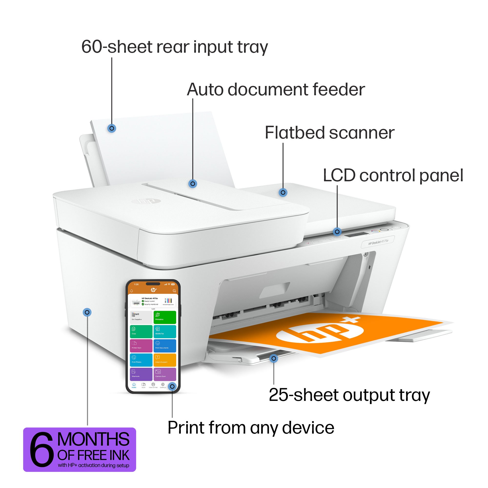 HP DeskJet 4175e Wireless All-in-One Color Printer photo 4