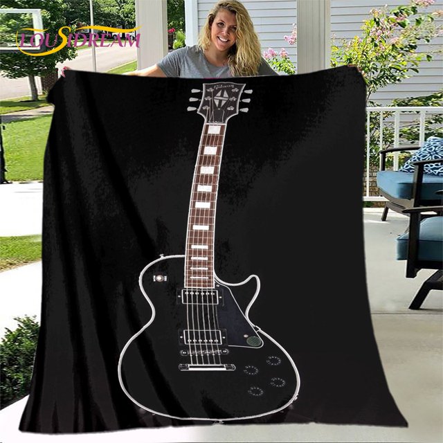 Manta de Arte de guitarra eléctrica clásica, manta de franela, manta de felpa para sala de estar, dormitorio, camas, funda de sofá