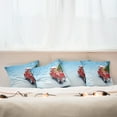 thumbnail image 4 of Ambesonne Christmas Throw Pillow Cover 4 Pack, Red Truck Xmas Tree, 16", Blue Red, 4 of 5