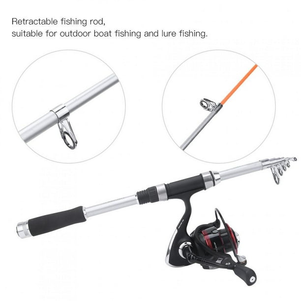 Fugacal Outdoor Fishing Equipment,Portable Fishing Pole Set Telescopic  Fishing Rod Reel Combos Kit Accessory for Outdoor Fishing,Fishing Rod Reel  Combos 