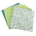 thumbnail image 1 of 7 Pack 50 x 50cm Pre-Cut Cotton Fabric Squares for Bedding (Green), 1 of 4