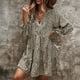 thumbnail image 5 of Vestido de túnica de verano para mujer, manga larga con hombros caídos, cuello en V, estampado de pantera, vestido de manga larga para fiesta, viajes de negocios, 5 of 8