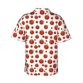 thumbnail image 3 of Uemuo Hand Drawn Tomatoes Printed Regular Fit Short Sleeve Casual Hawaiian Shirt for Men,Aloha shirt,Tropical shirt,Floral print shirt,Vacation Beach shirt-XX-Large, 3 of 9
