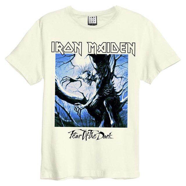 Amplified - Camiseta Iron Maiden para Adultos Unisex (Blanco Retro)