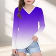 thumbnail image 2 of Piuwrlz Long Sleeve T-Shirt for Kids Girls Boys Cotton Shirts Printed V-neck V-neck T Shirt Tops Purple Size 4 Years, 2 of 2