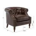 thumbnail image 4 of Chesterfield Brown Faux Leather Button Tufted Traditional Style Accent Chair, 4 of 15