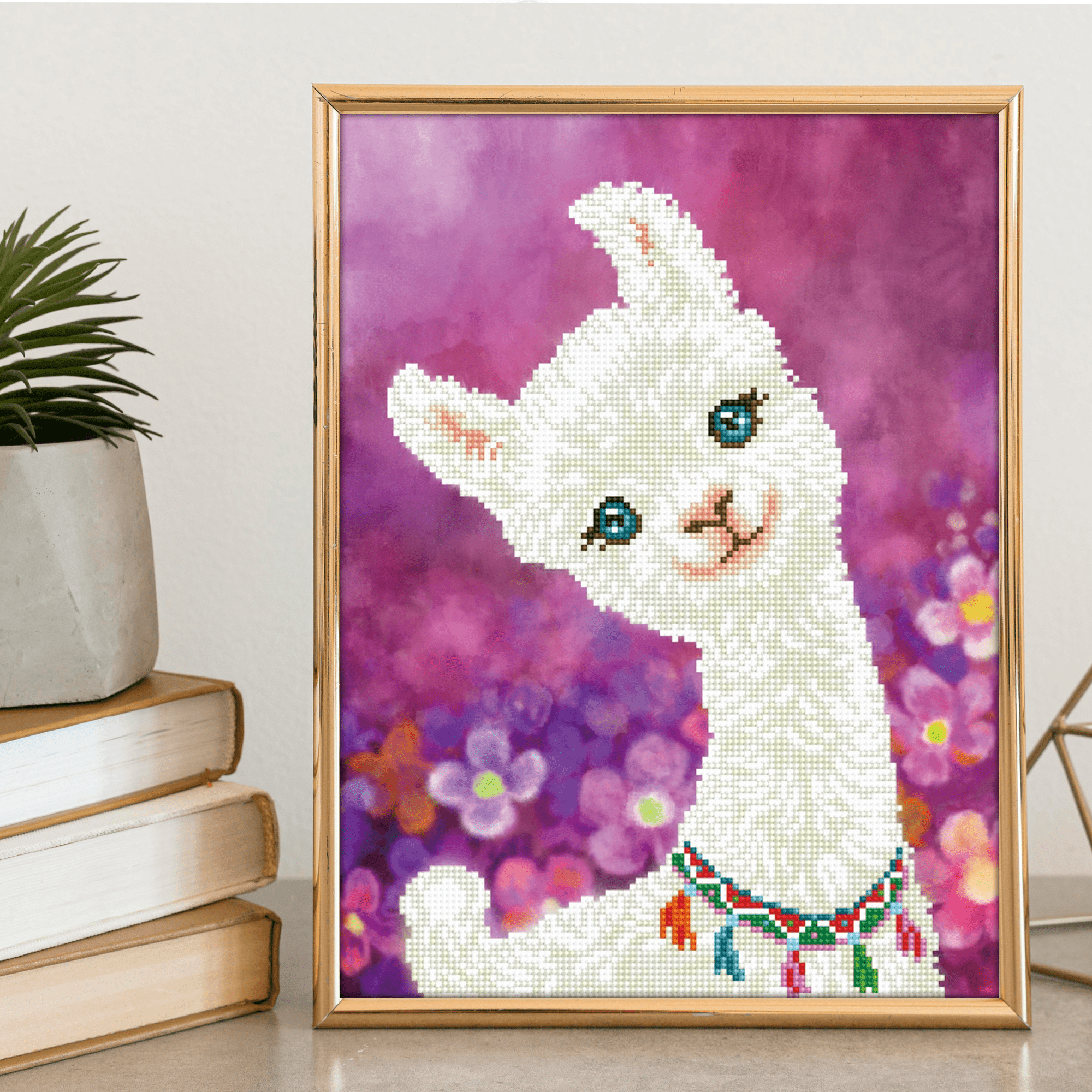 Diamond Dotz Lulu Llama with Frame Animal  Diamond Painting Kits for Adults - Diamond Art Kits a Relaxing Creative Craft Kit with Dotz Gems 12.6"x16.5"