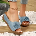 thumbnail image 3 of Orthopedic Platform Sandals for Women 2025 Boho Beach Flower Wedge Dress Slip on with Arch Support, 3 of 5