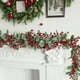 thumbnail image 1 of Plastic Christmas Vine Garland with Red Berries and Green Leaves for Holiday Decor, 1 of 3